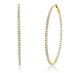 Creolen aus 750 Gold Gelbgold 140 Brillanten 2,59ct TW-SI 50,3x1,7mm