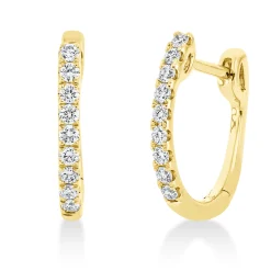 Creolen aus 750 Gold Gelbgold 18 Brillanten 0,23ct TW-SI 13,3x1,5mm