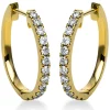 Creolen aus 750 Gold Gelbgold 24 Brillanten 0,44ct TW-SI 18,5x1,9mm