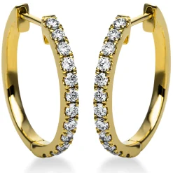 Creolen aus 750 Gold Gelbgold 24 Brillanten 0,44ct TW-SI 18,5x1,9mm