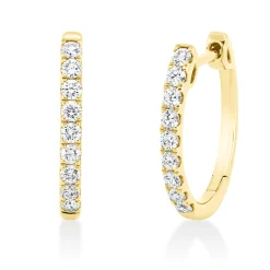 Creolen aus 750 Gold Gelbgold 18 Brillanten 0,52ct TW-SI 17,6x2mm