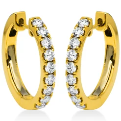 Creolen aus 750 Gold Gelbgold 18 Brillanten 0,73ct TW-SI 18,1x2,5mm