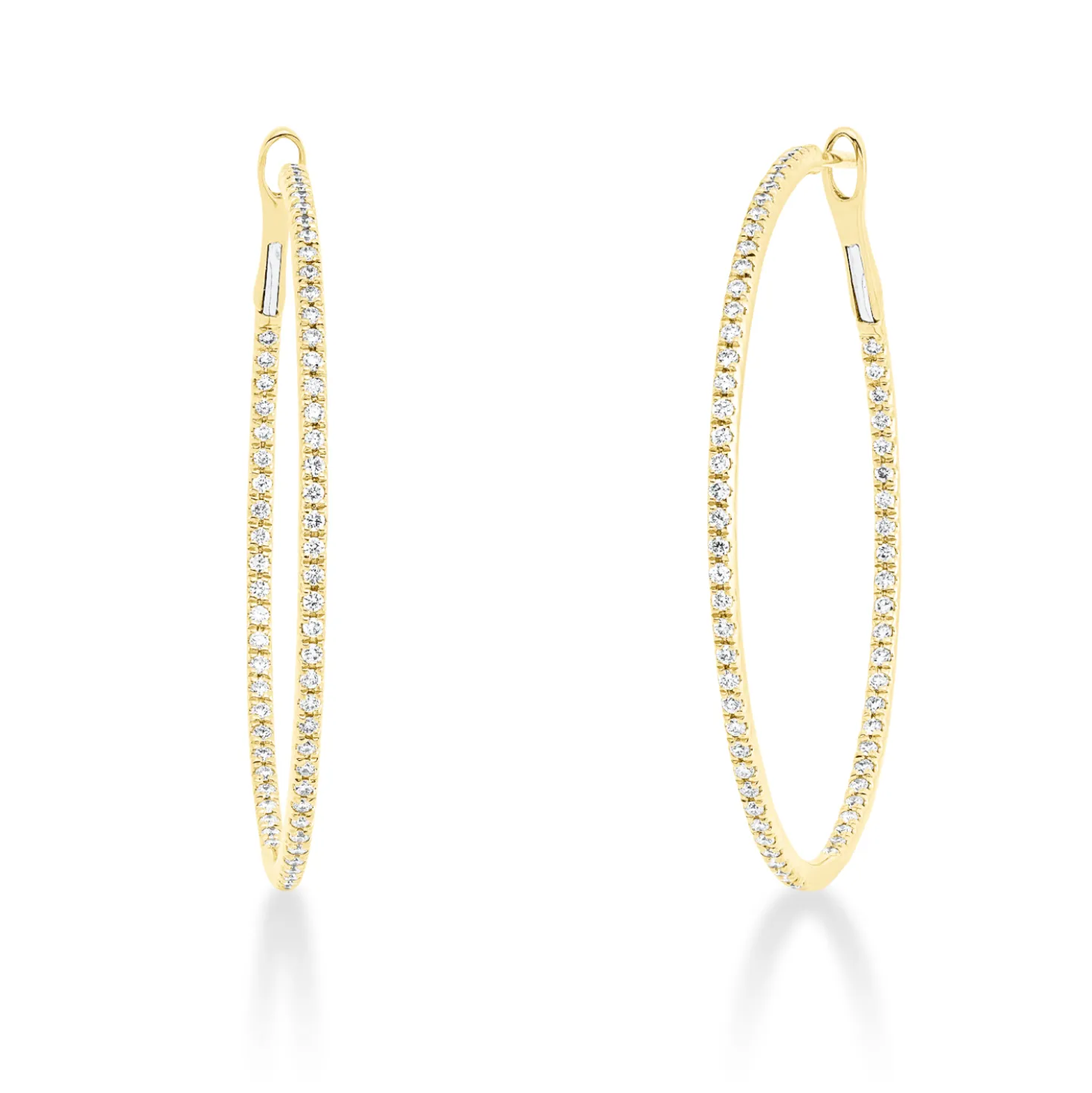 Creolen aus 750 Gold Gelbgold 130 Brillanten 0,5ct TW-SI 34,8x1,4mm