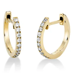Creolen aus 750 Gold Gelbgold 20 Brillanten 0,22ct TW-SI 14,3x1,4mm
