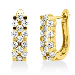 Creolen aus 750 Gold Gelbgold 26 Brillanten 0,77ct TW-SI 14,3x4,8mm