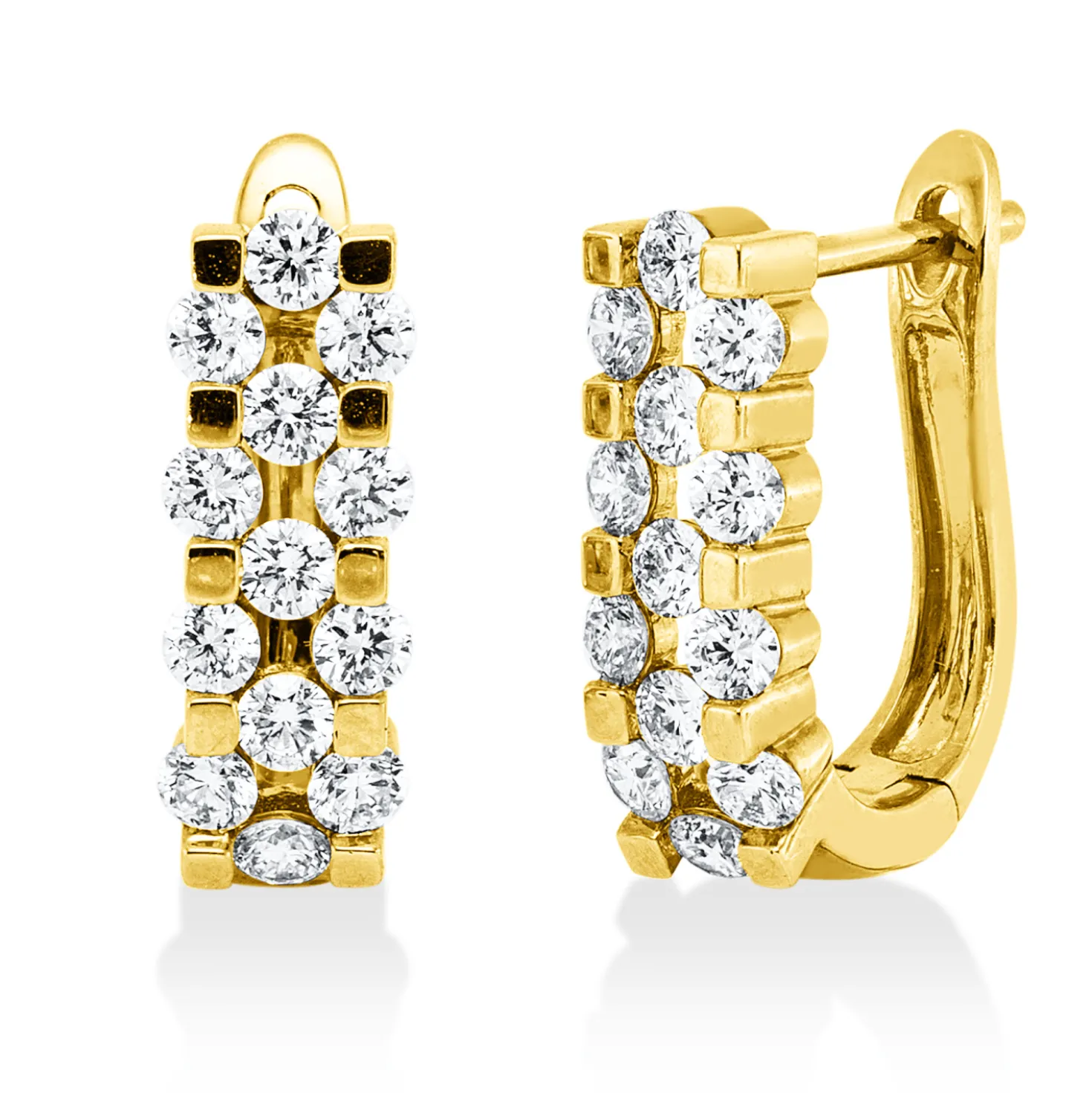 Creolen aus 750 Gold Gelbgold 26 Brillanten 0,77ct TW-SI 14,3x4,8mm
