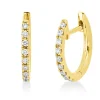 Creolen aus 750 Gold Gelbgold 18 Brillanten 0,14ct TW-SI 13x1,5mm