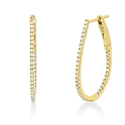 Creolen aus 750 Gold Gelbgold 80 Brillanten 0,36ct TW-SI 25,4x1,1mm