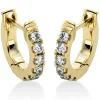 Creolen aus 750 Gold Gelbgold 12 Brillanten 0,21ct TW-SI 10,3x1,9mm
