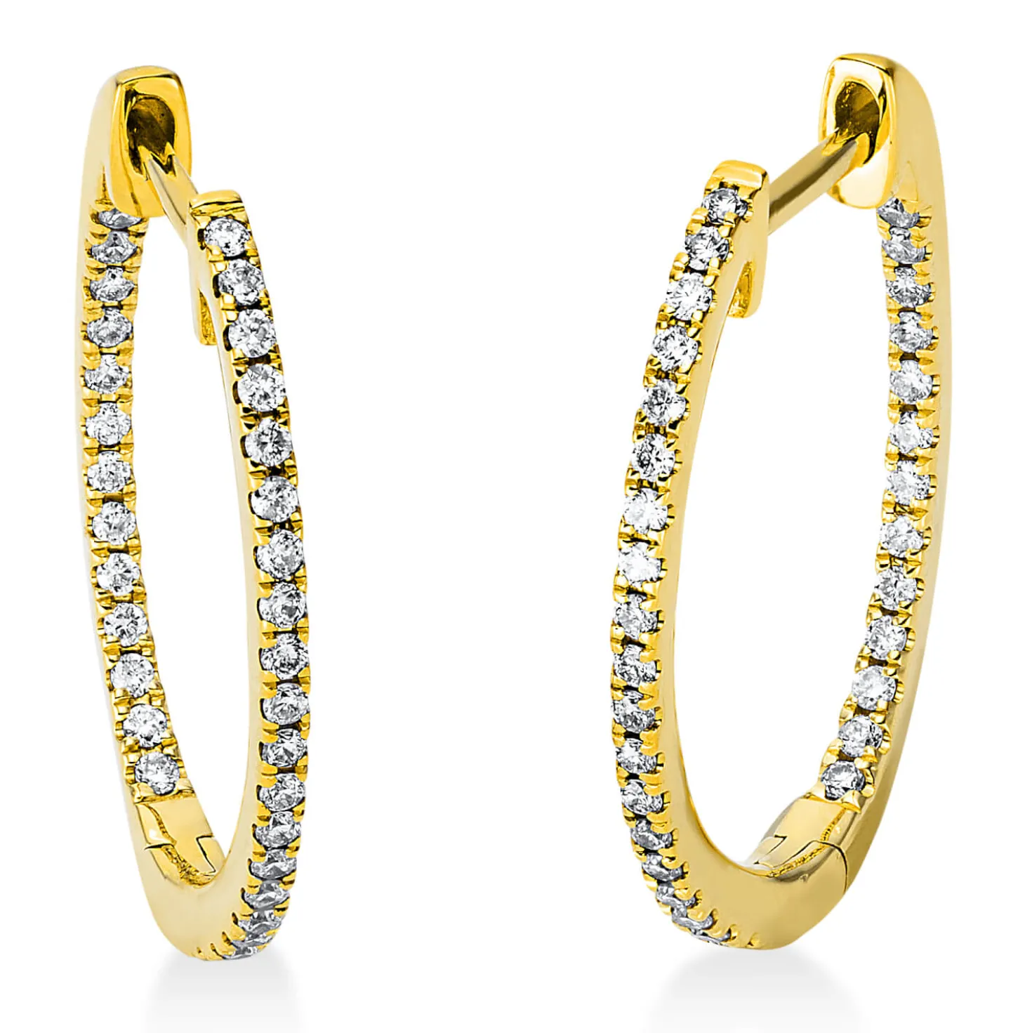 Creolen aus 750 Gold Gelbgold 64 Brillanten 0,27ct TW-SI 19,4x1,1mm