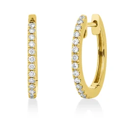 Creolen aus 750 Gold Gelbgold 28 Brillanten 0,2ct TW-SI 16,1x1,8mm