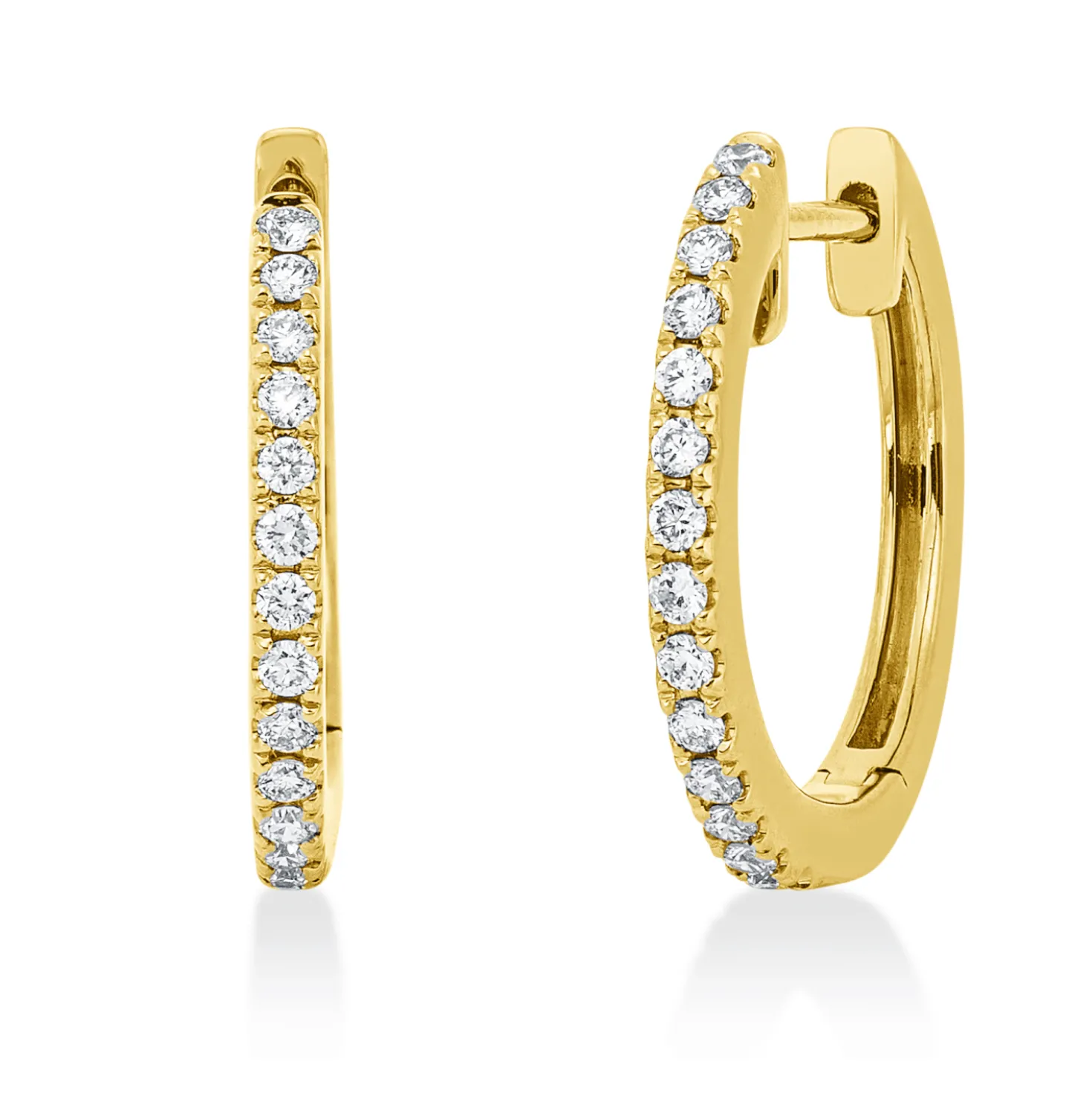 Creolen aus 750 Gold Gelbgold 28 Brillanten 0,2ct TW-SI 16,1x1,8mm