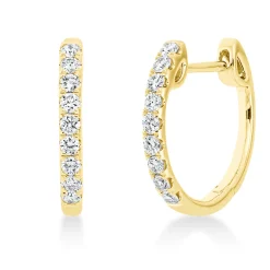 Creolen aus 750 Gold Gelbgold 18 Brillanten 0,51ct TW-SI 17,3x2mm