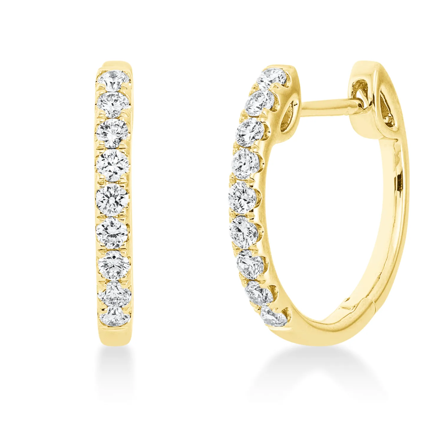 Creolen aus 750 Gold Gelbgold 18 Brillanten 0,51ct TW-SI 17,3x2mm
