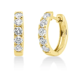 Creolen aus 750 Gold Gelbgold 10 Brillanten 0,89ct TW-SI 14,7x3mm