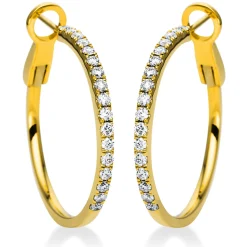 Creolen aus 750 Gold Gelbgold 34 Brillanten 0,99ct TW-VSI 32,7x2mm
