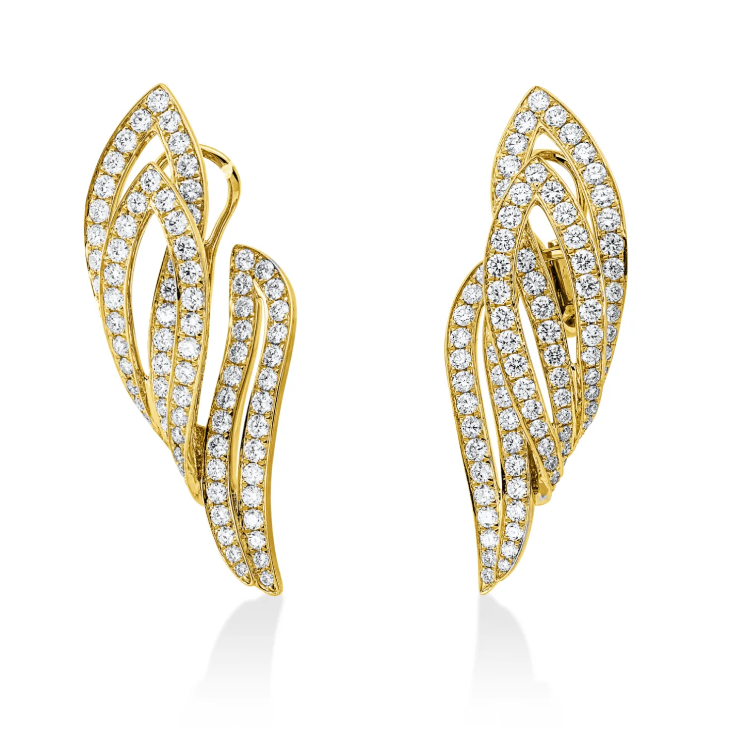 Creolen aus 750 Gold Gelbgold 184 Brillanten 4,11ct TW-VSI 44,2x16mm