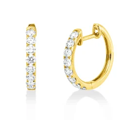 Creolen aus 750 Gold Gelbgold 16 Brillanten 0,55ct W-PI 15,1x1,9mm