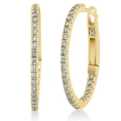 Creolen aus 750 Gold Gelbgold 60 Brillanten 0,42ct W-SI 19,8x1,4mm
