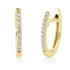 Creolen aus 750 Gold Gelbgold 20 Brillanten 0,09ct W-SI 12,4x1,5mm