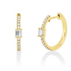 Creolen aus 750 Gold Gelbgold 28 Diamanten 0,23ct TW-SI 15,9x2,8mm