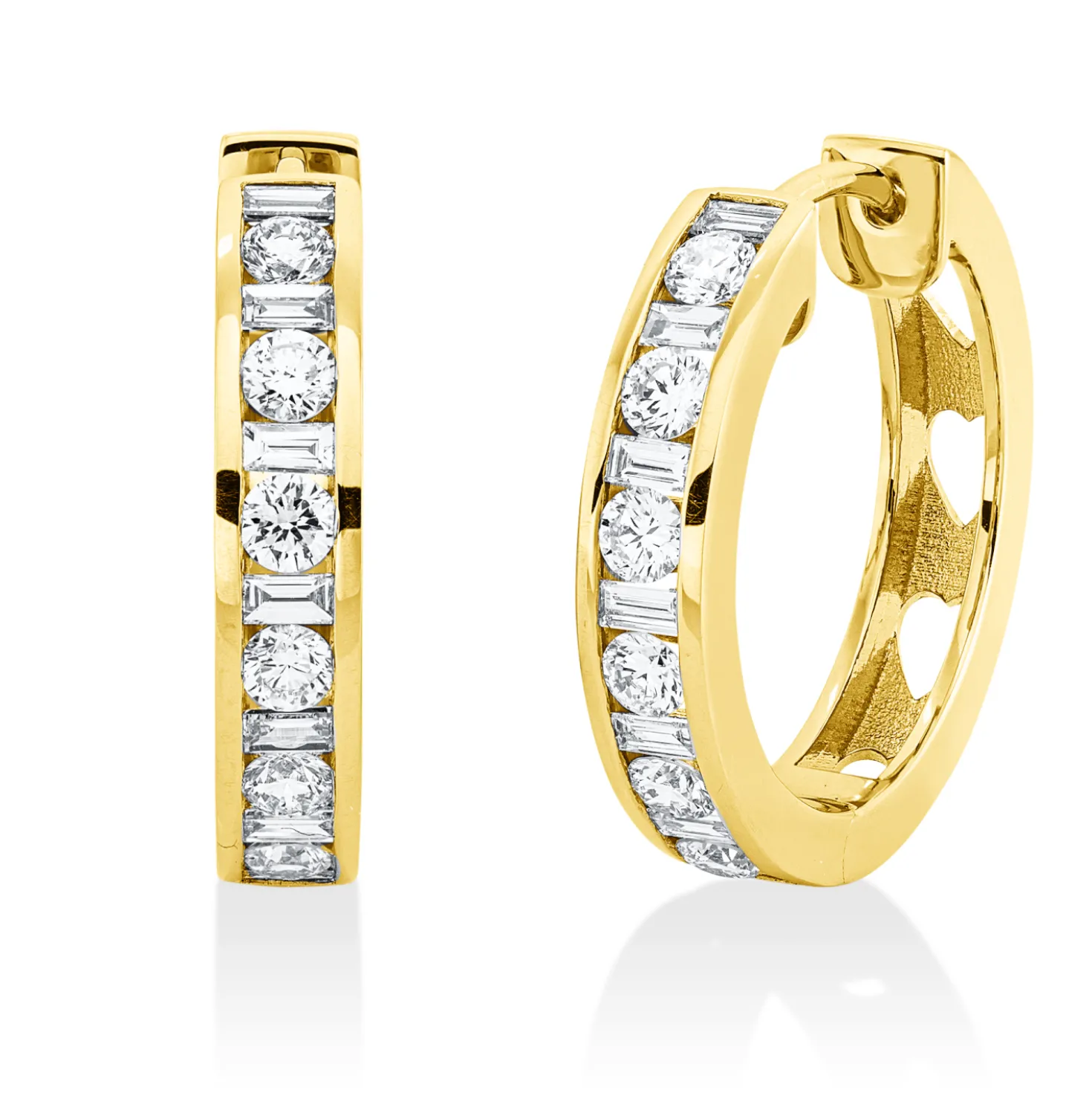 Creolen aus 750 Gold Gelbgold 26 Diamanten 0,82ct TW-SI 18x2,3mm