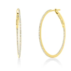 Creolen aus 750 Gold Gelbgold 146 Diamanten 0,45ct TW-SI 31x1mm