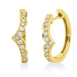 Creolen aus 750 Gold Gelbgold 30 Diamanten 0,32ct TW-SI 16,2x1,8mm