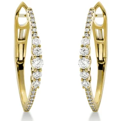 Creolen aus 750 Gold Gelbgold 38 Diamanten 0,51ct TW-SI 23,4x2,5mm