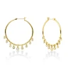 Creolen aus 585 Gold Gelbgold 18 Diamanten 0,25ct TW-SI 34x2,8mm
