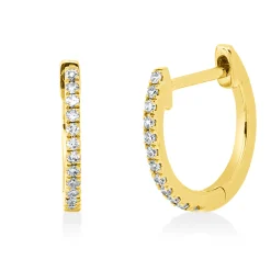Creolen aus 750 Gold Gelbgold 24 Diamanten 0,07ct TW-SI 10,5x1mm