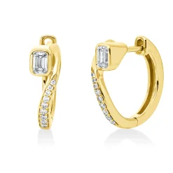Creolen aus 750 Gold Gelbgold 20 Diamanten 0,37ct TW-SI 15,3x5,1mm