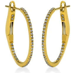 Creolen aus 750 Gold Gelbgold 70 Diamanten 0,14ct TW-SI 19,1x1mm