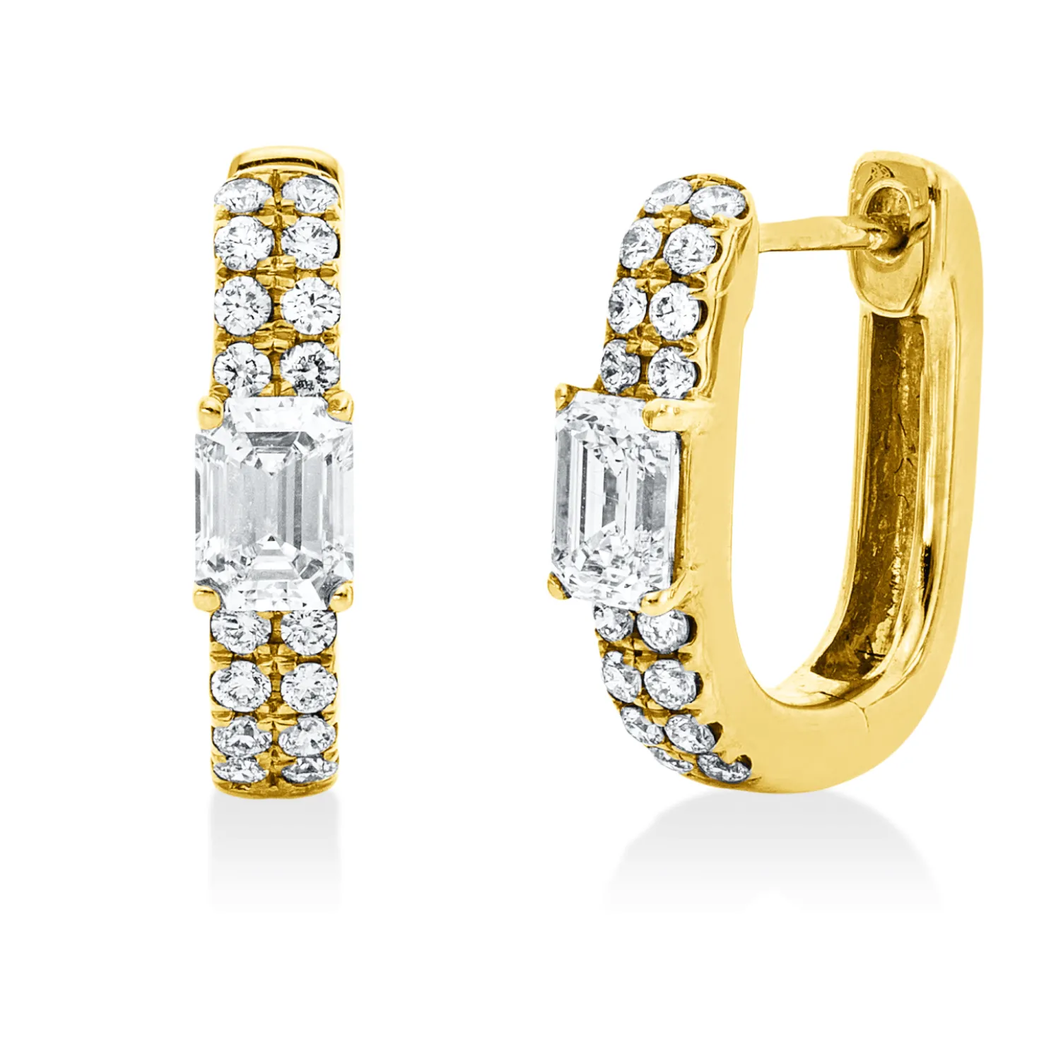 Creolen aus 750 Gold Gelbgold 34 Diamanten 0,62ct 12,6x3mm