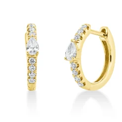 Creolen aus 750 Gold Gelbgold 16 Diamanten 0,27ct 13,3x2,2mm