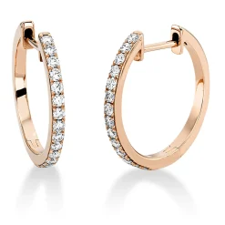 Creolen aus 750 Gold Rotgold 28 Brillanten 0,37ct TW-SI 17,3x1,6mm
