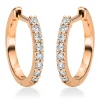 Creolen aus 750 Gold Rotgold 16 Brillanten 0,16ct TW-SI 13,9x1,6mm