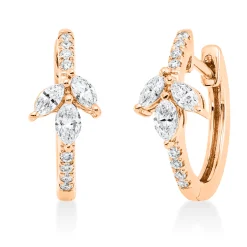 Creolen aus 750 Gold Rotgold 22 Diamanten 0,45ct 17,1x6,3mm