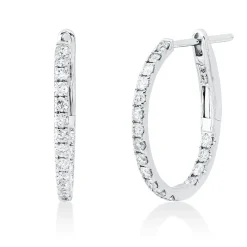 Creolen aus 750 Gold Weißgold 38 Brillanten 0,54ct TW-PI 19x1,6mm