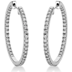 Creolen aus 750 Gold Weißgold 74 Brillanten 0,83ct TW-SI 28,3x2mm