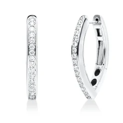 Creolen aus 750 Gold Weißgold 32 Brillanten 0,8ct TW-SI 28,5x3,8mm