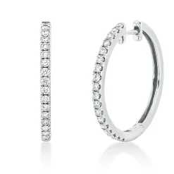 Creolen aus 750 Gold Weißgold 36 Brillanten 0,58ct TW-SI 24,7x2mm
