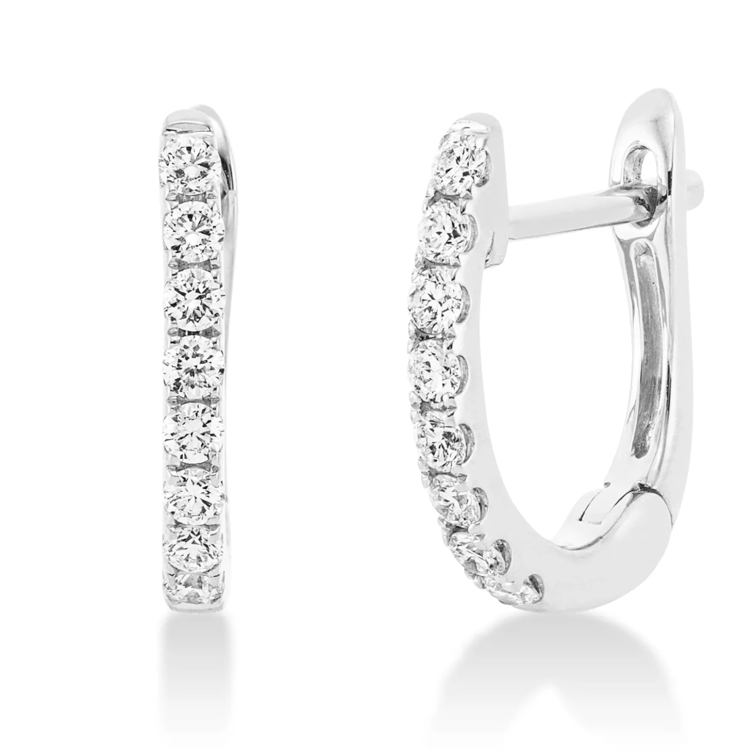 Creolen aus 750 Gold Weißgold 16 Brillanten 0,25ct TW-SI 13x1,7mm