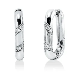Creolen aus 750 Gold Weißgold 46 Brillanten 1,32ct TW-SI 25,3x4,2mm