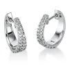 Creolen aus 750 Gold Weißgold 50 Brillanten 0,35ct TW-SI 12,5x3,6mm