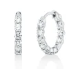 Creolen aus 750 Gold Weißgold 22 Brillanten 1,03ct TW-SI 13,8x2,2mm