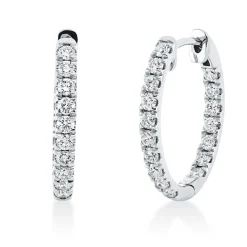 Creolen aus 750 Gold Weißgold 34 Brillanten 0,96ct TW-SI 19,6x2,5mm