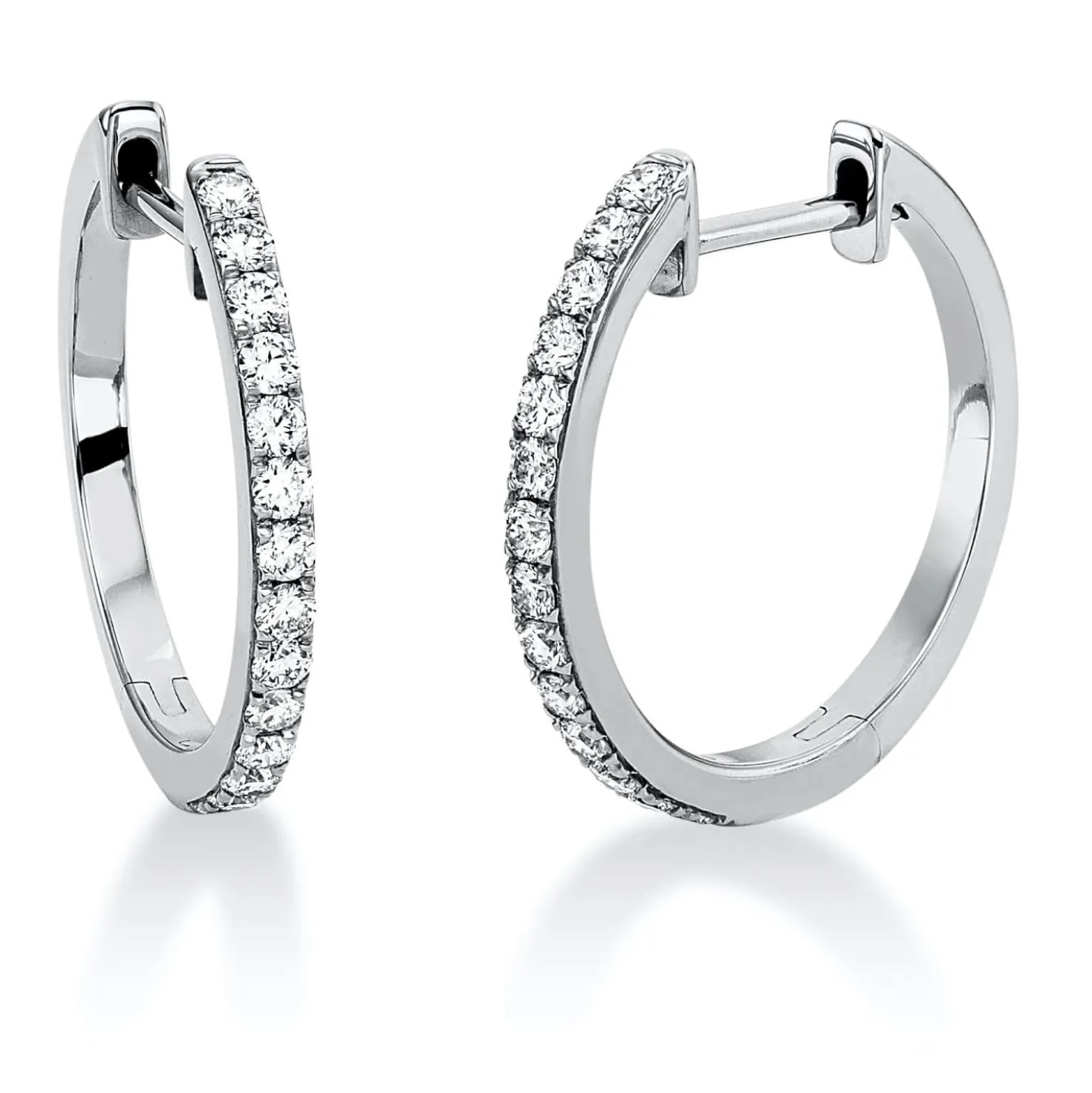 Creolen aus 750 Gold Weißgold 28 Brillanten 0,36ct TW-SI 17,3x1,6mm