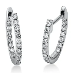 Creolen aus 750 Gold Weißgold 34 Brillanten 0,24ct TW-SI 13,2x1,6mm