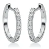 Creolen aus 750 Gold Weißgold 16 Brillanten 0,16ct TW-SI 13,9x1,6mm